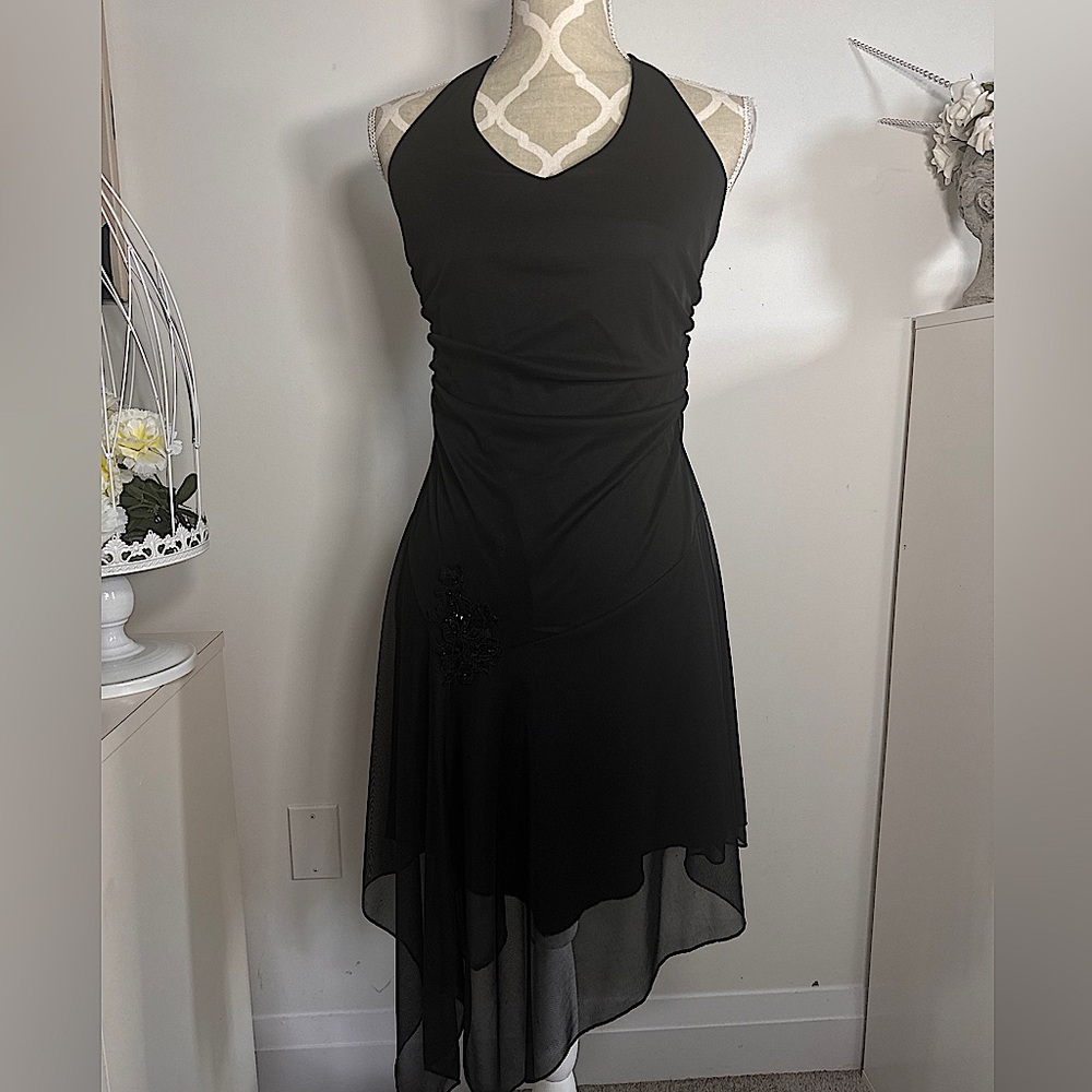 Vintage Y2K halter dress with asymmetrical hem line